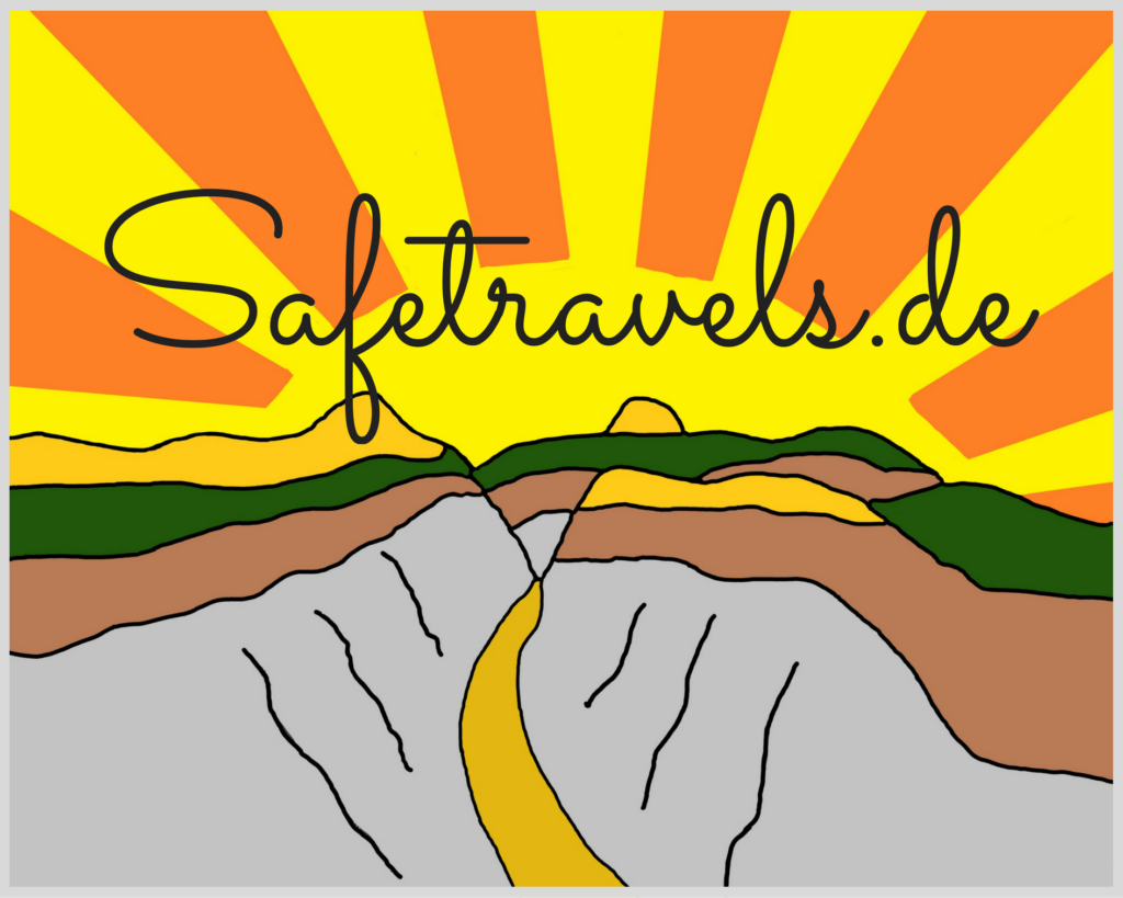 Safetravels.de Logo 500 x 400 mm rechteckig