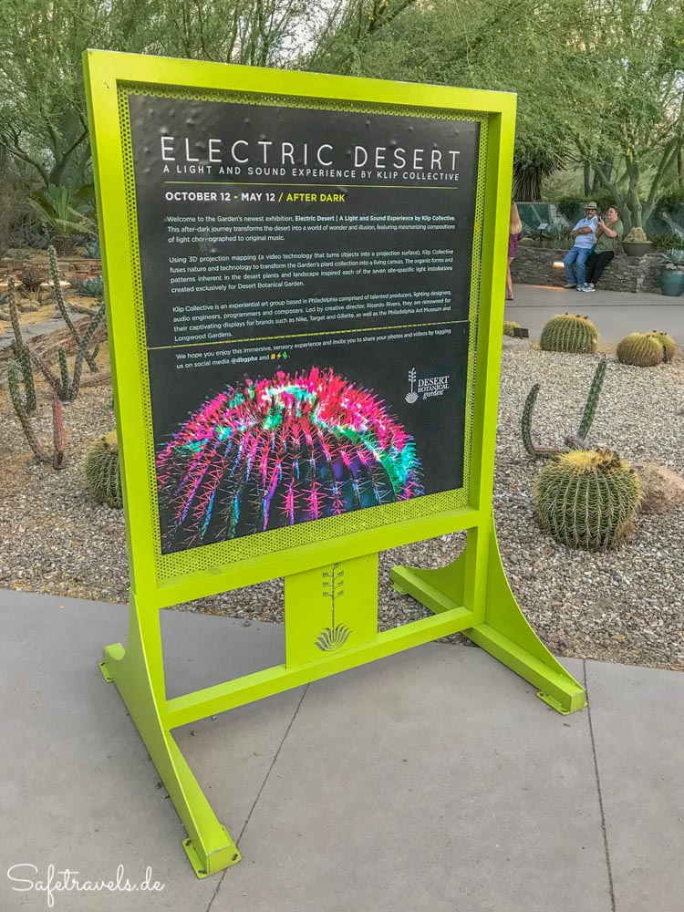 Desert Botanical Garden - Electric Desert Schild