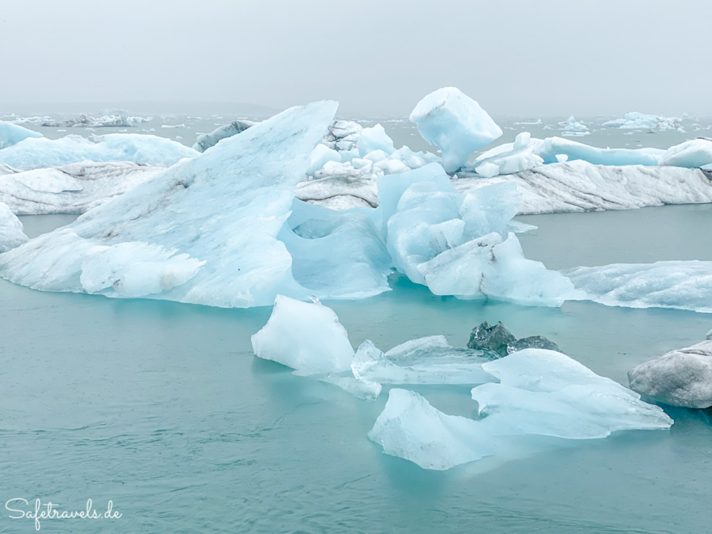 Jökulsarlon Gletscherlagune Regen Island