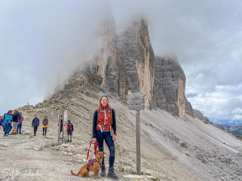 Drei Zinnen mit Hund - Forcella Lavaredo